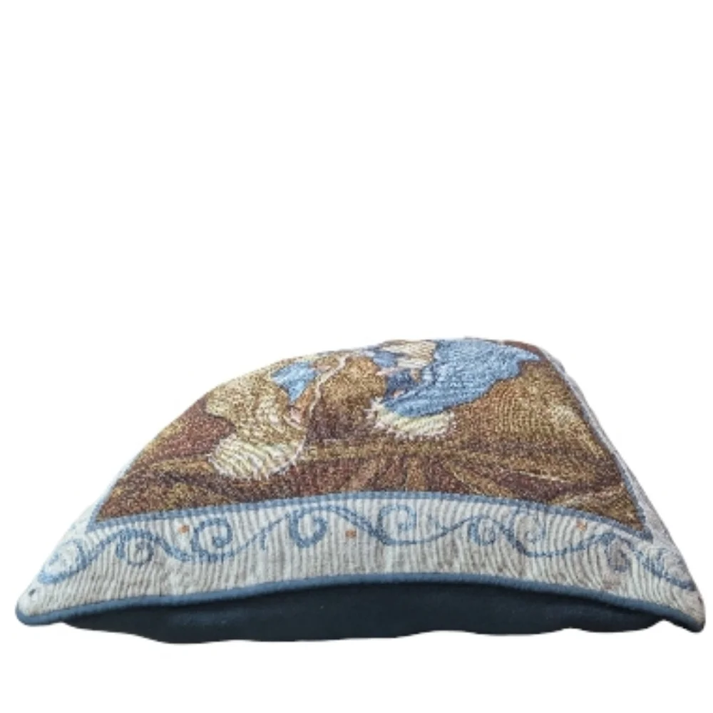 Vintage Sally‎ Eckman Roberts Nativity Tapestry Throw Pillow